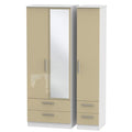 Tall Triple 2 Drawer Mirror + Drawer Robe