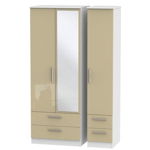Tall Triple 2 Drawer Mirror + Drawer Robe