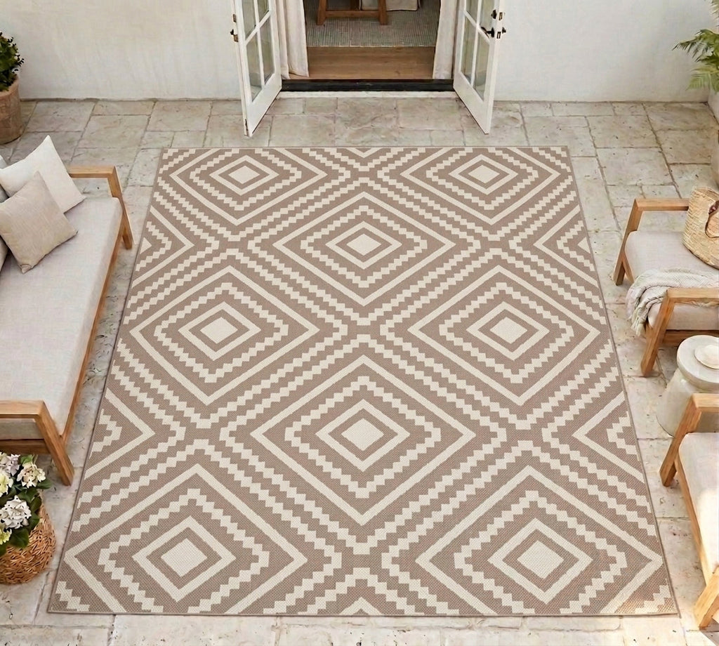 Terrace Large Diamond Natural Rug