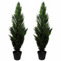 120cm Pair of Artificial Cedar Cypress Topiary UV Resistant