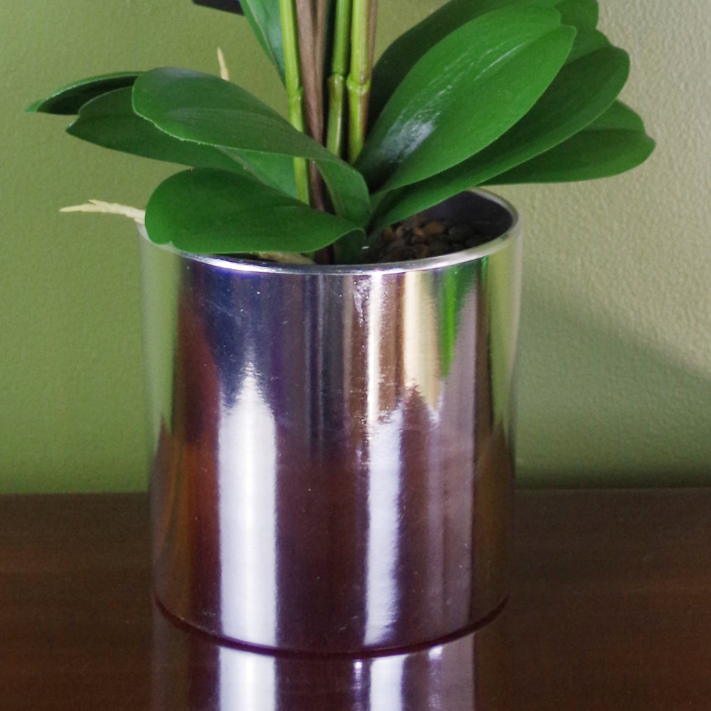 52cm Artificial Orchid Large -White / Silver