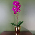 46cm Artificial Orchid Dark Pink / Silver