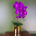 52cm Artificial Orchid Large - Purple / Gold