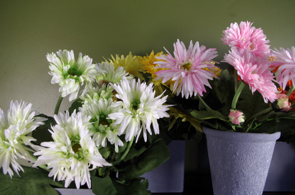 Artificial Potted Daisy Flowering Plant Orange