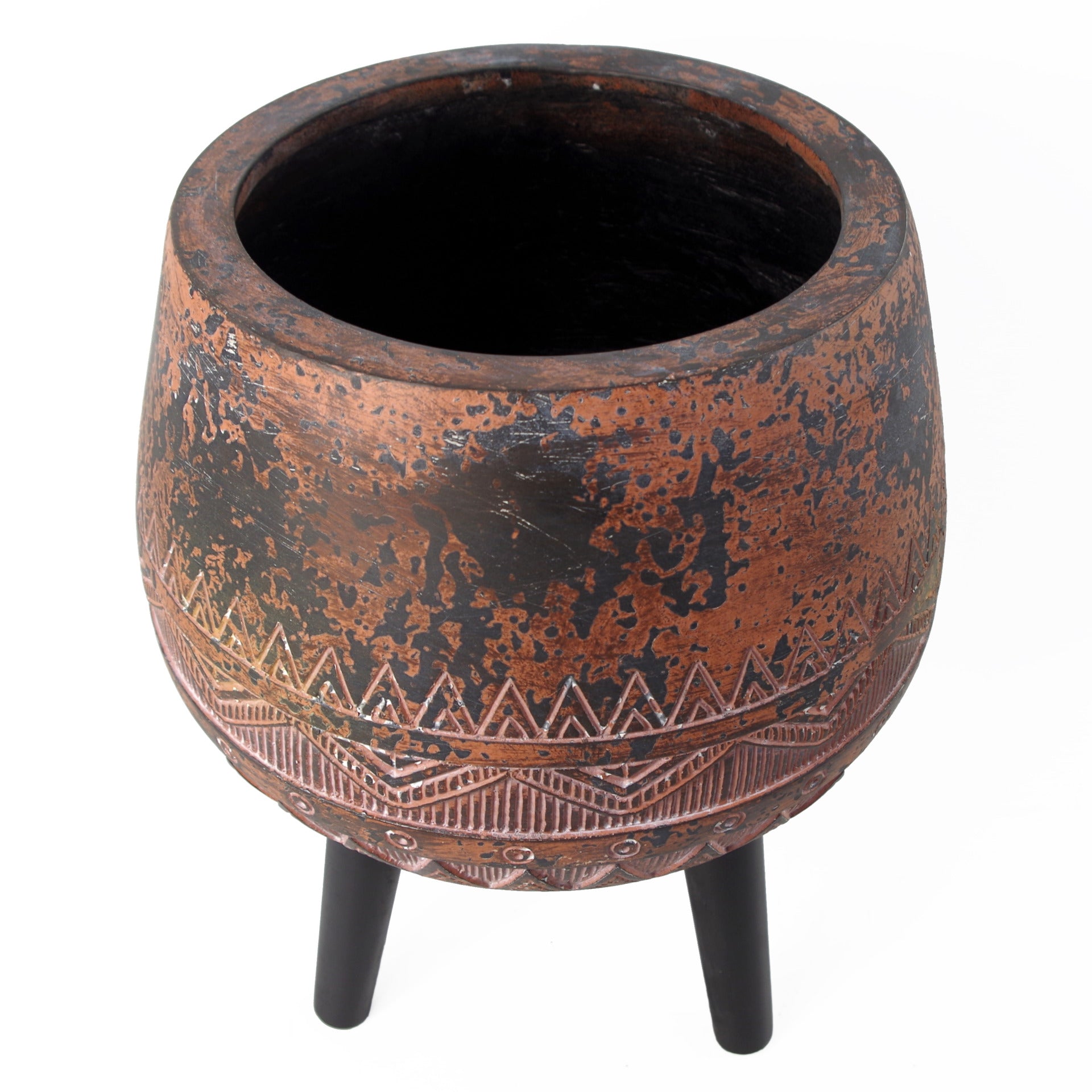 Large Composite Brown / Black Planter with Stand