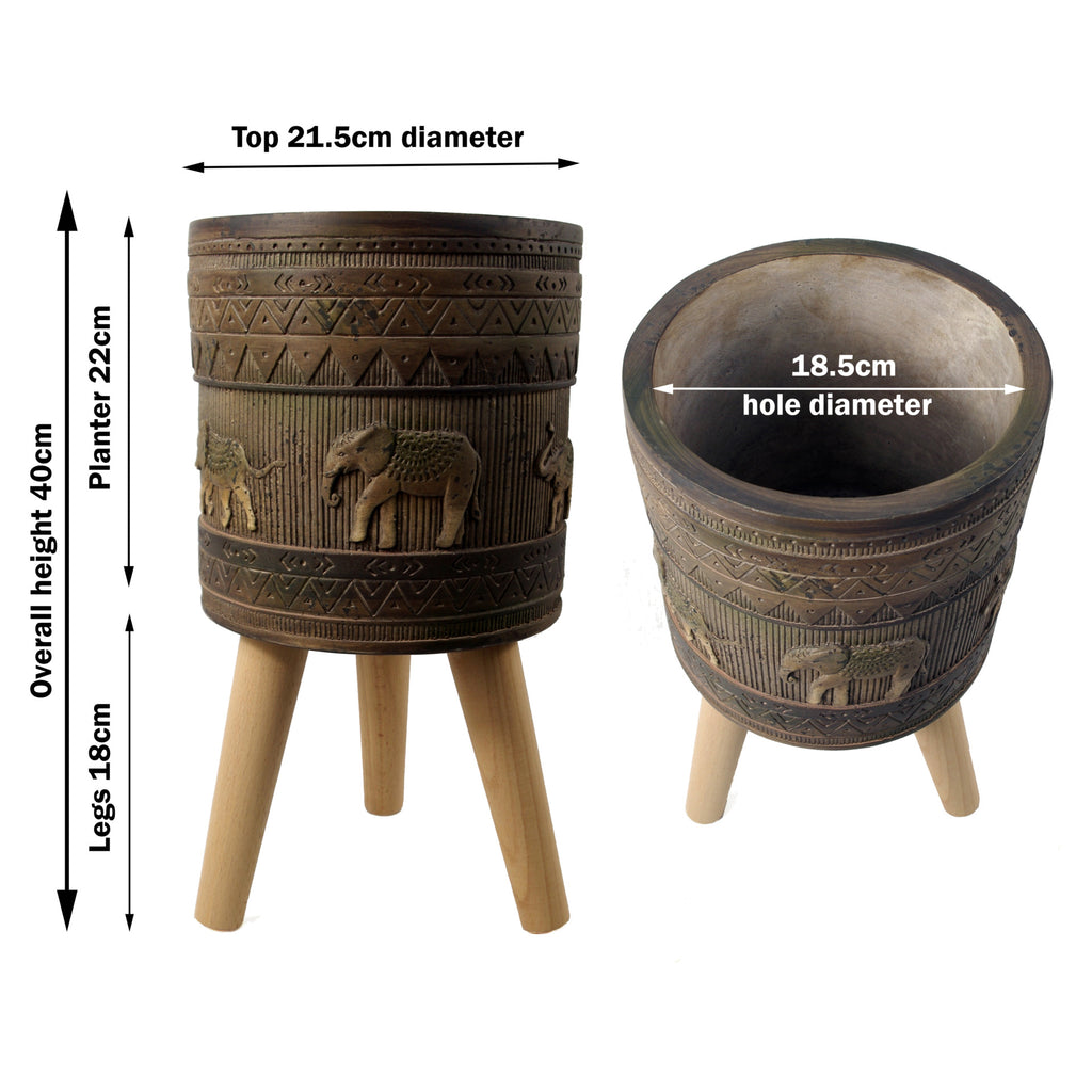 Elephant Composite Planter with Stand