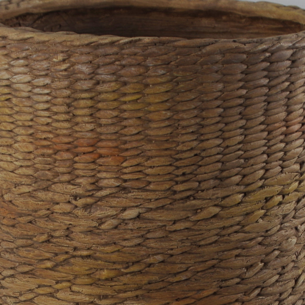 Rattan Effect Composite Planter with Stand