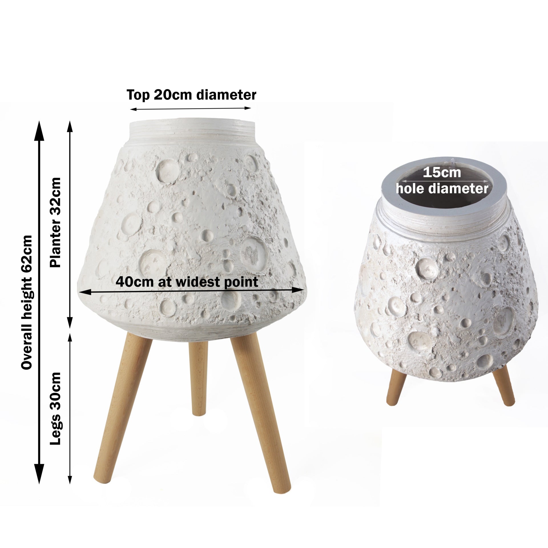 Moon White Planter with Stand