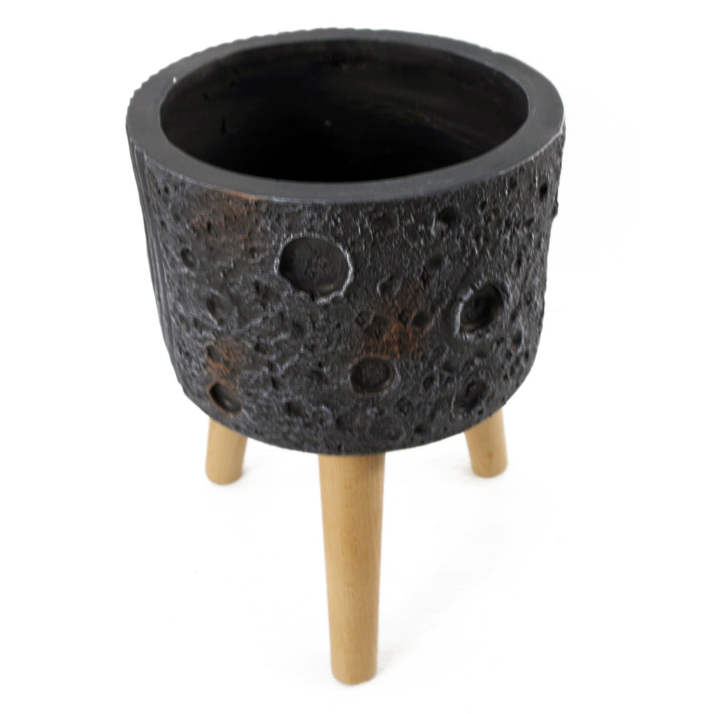 Moon Black Planter with Stand