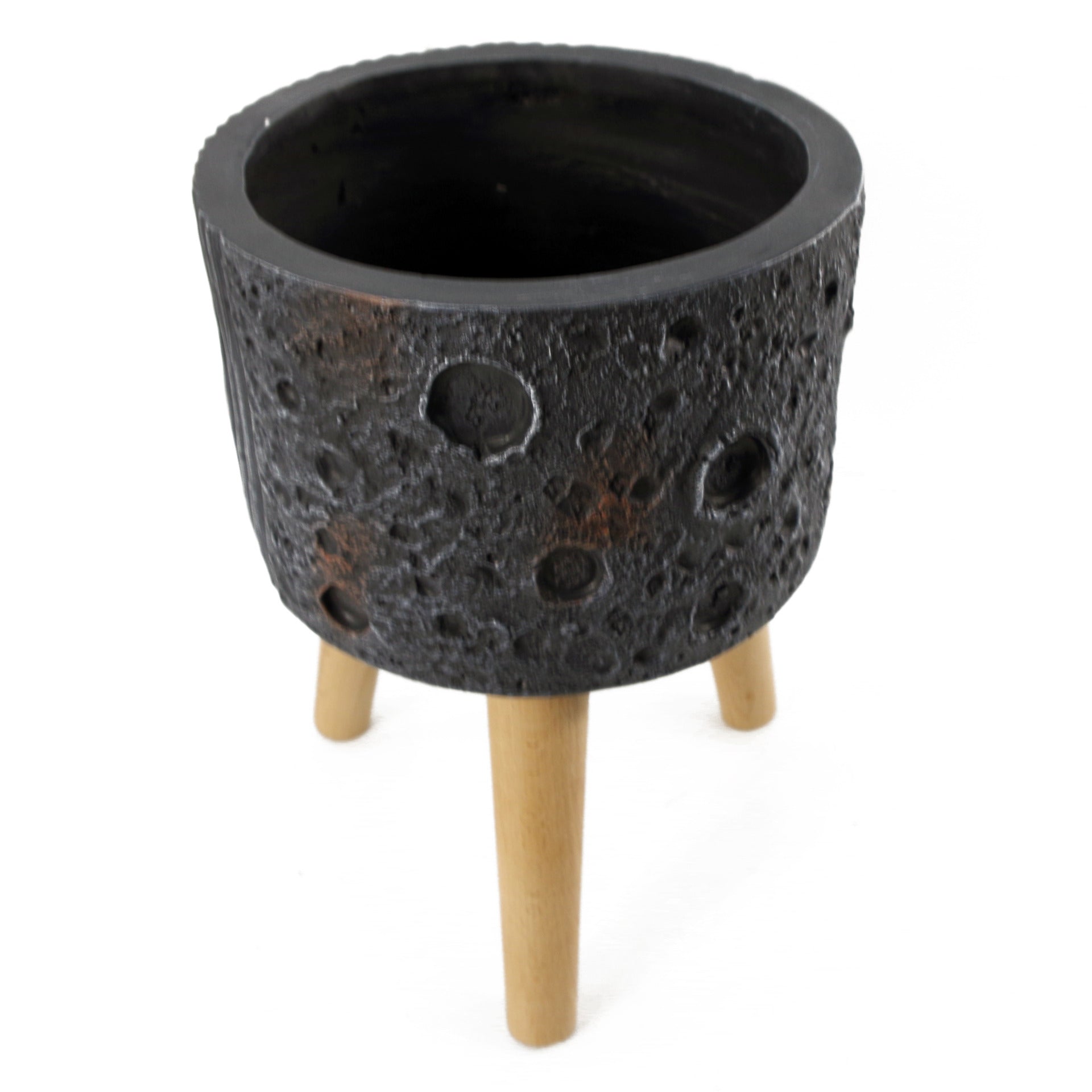 Moon Black Planter with Stand