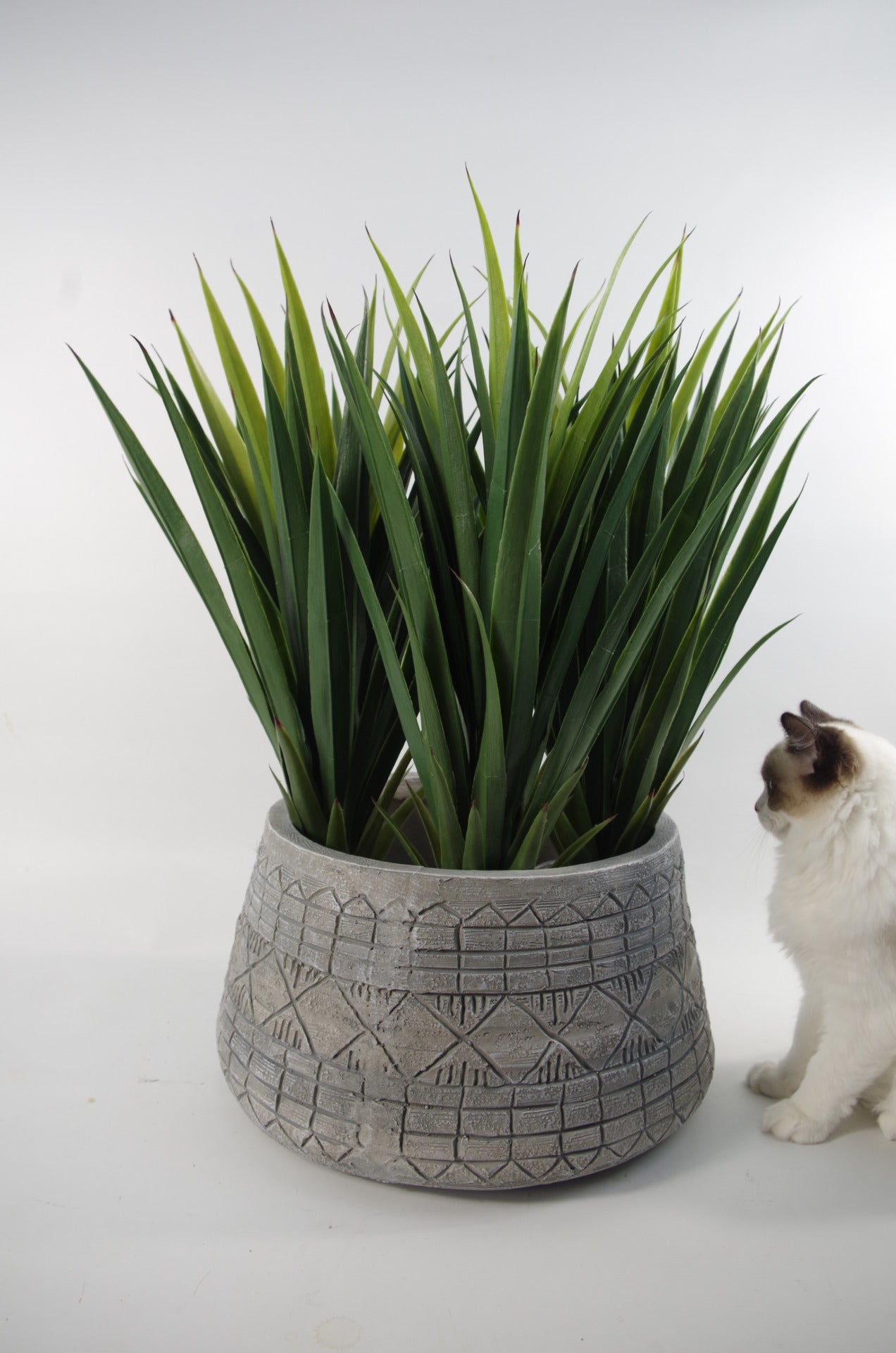 Large Composite Embossed Planter