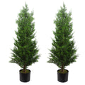 120cm Pair of Artificial Cypress Topiary Trees