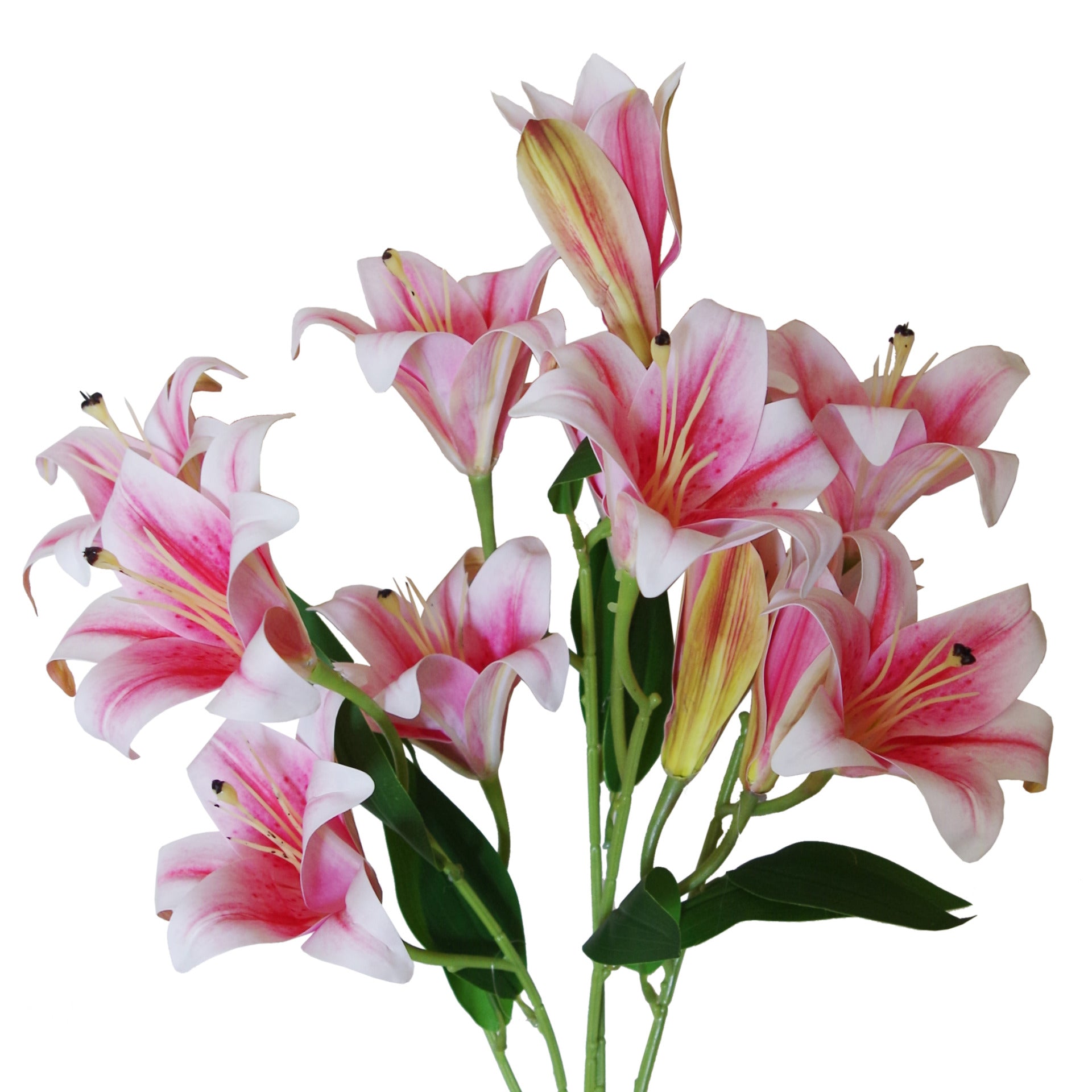 12 x 60cm Artificial Lily Stem Pink (144 Flowers)