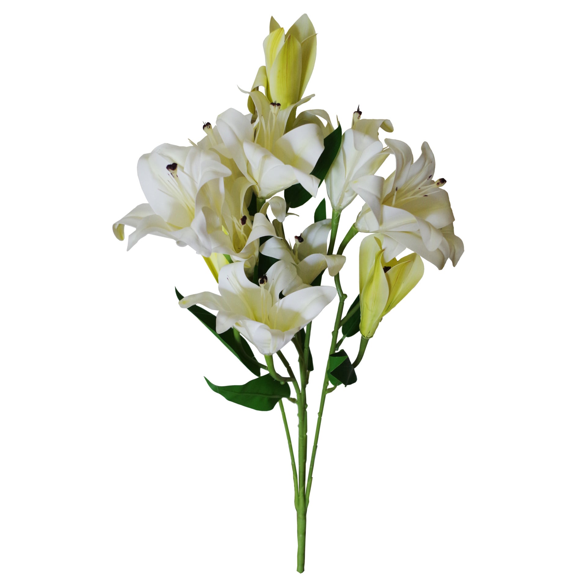 12 x 60cm Artificial Lily Stem - White - 144 Flowers