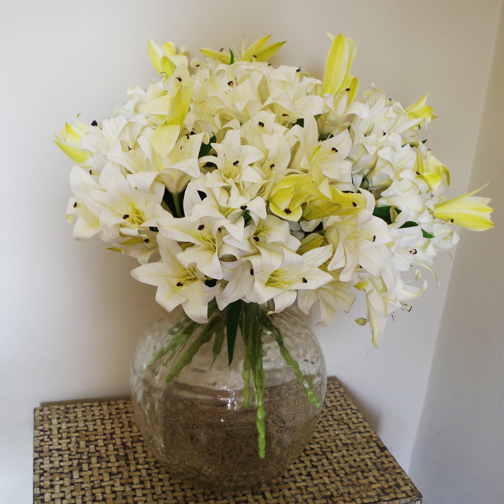 60cm Artificial Lily Stem White