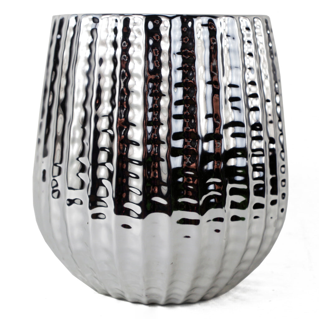 16cm Silver Ceramic Planter