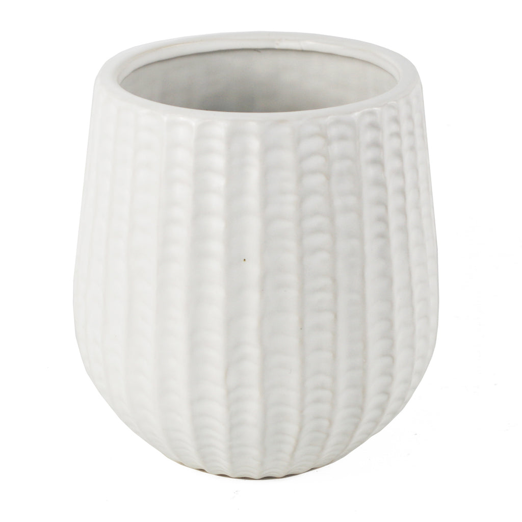 16cm White Ceramic Planter