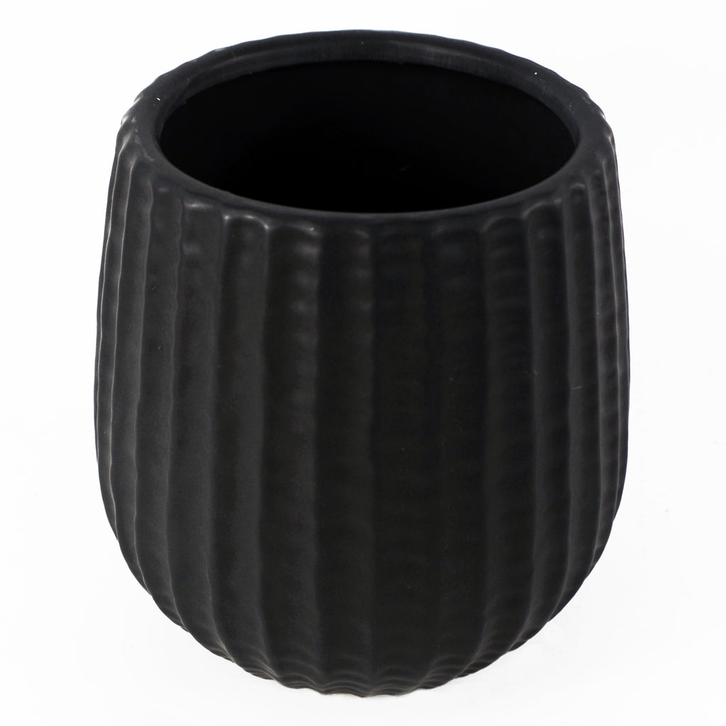 16cm Black Ceramic Planter