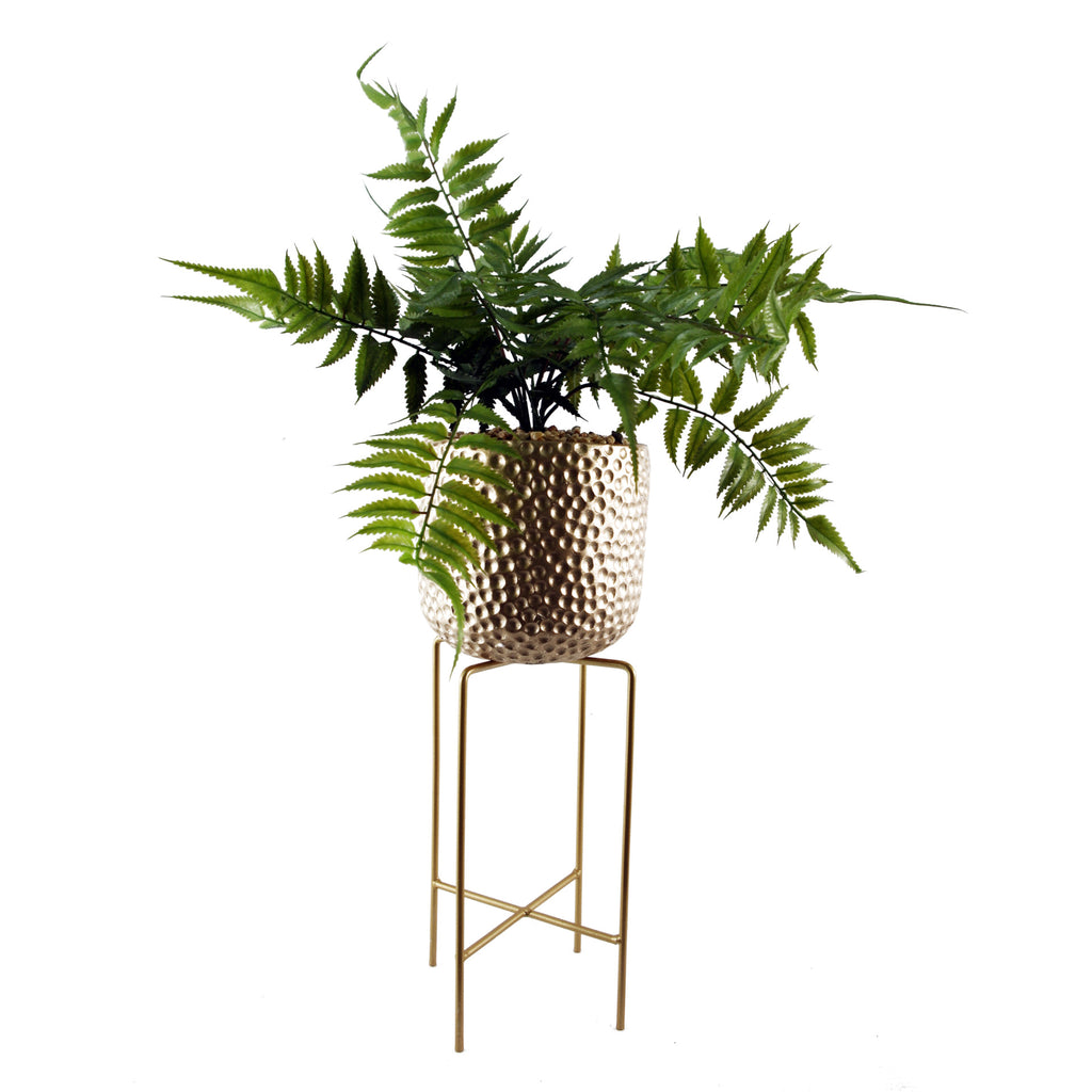 60cm Artificial Fern Plant with Metal Stand & Planter