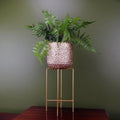 60cm Artificial Fern Plant Potted in Planter with Metal Stand