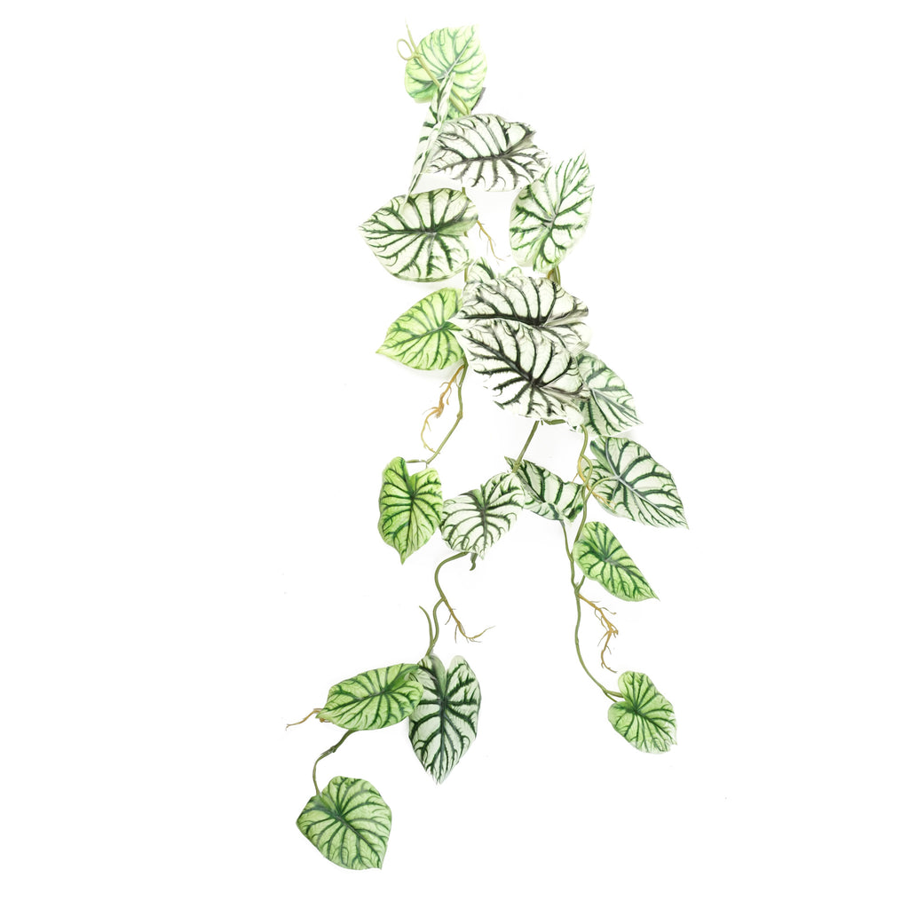 120cm Artificial Hanging Trailing Plant Alocasia Dragon Scale Light