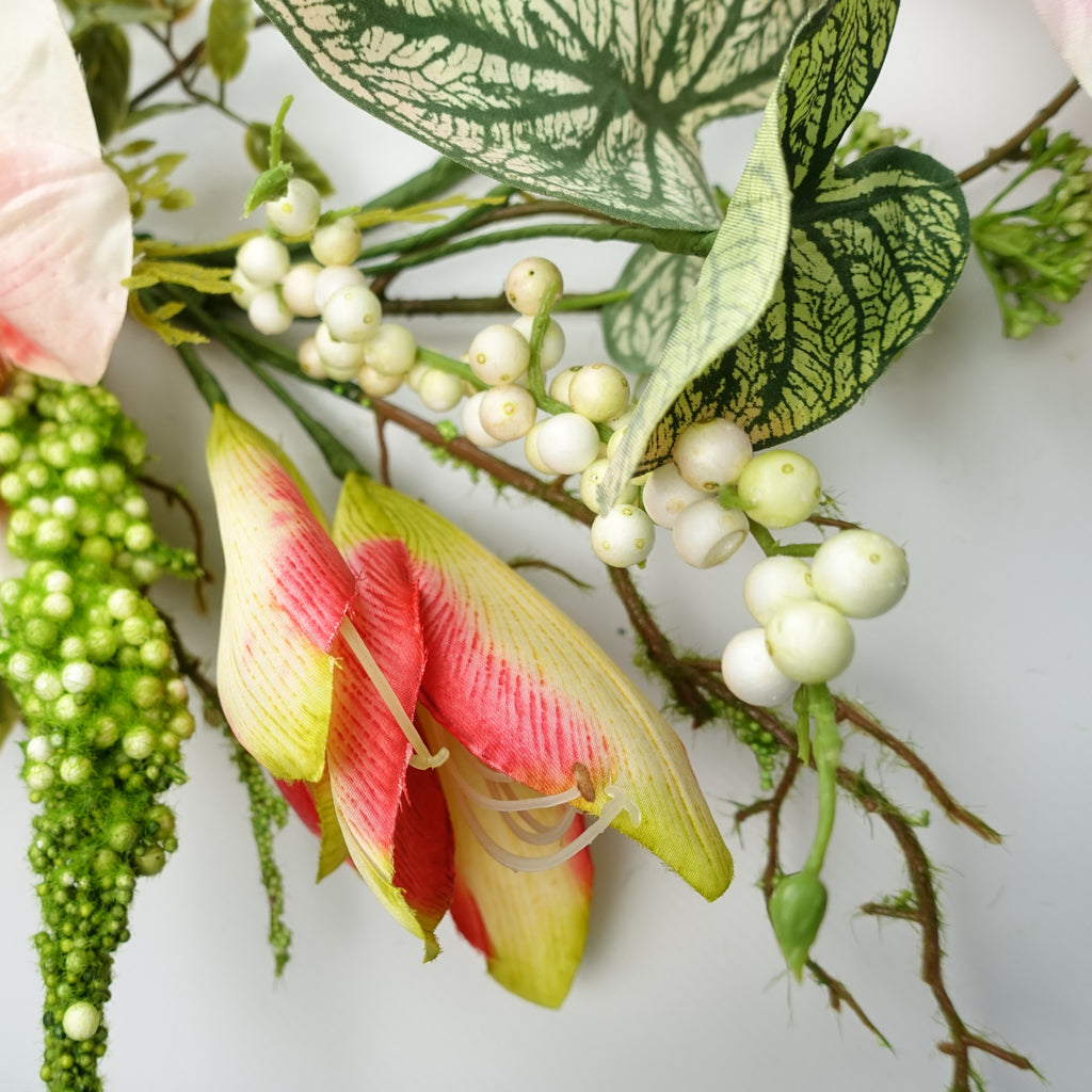 180cm Artificial Hanging Trailing Pink Lily Plant Garland