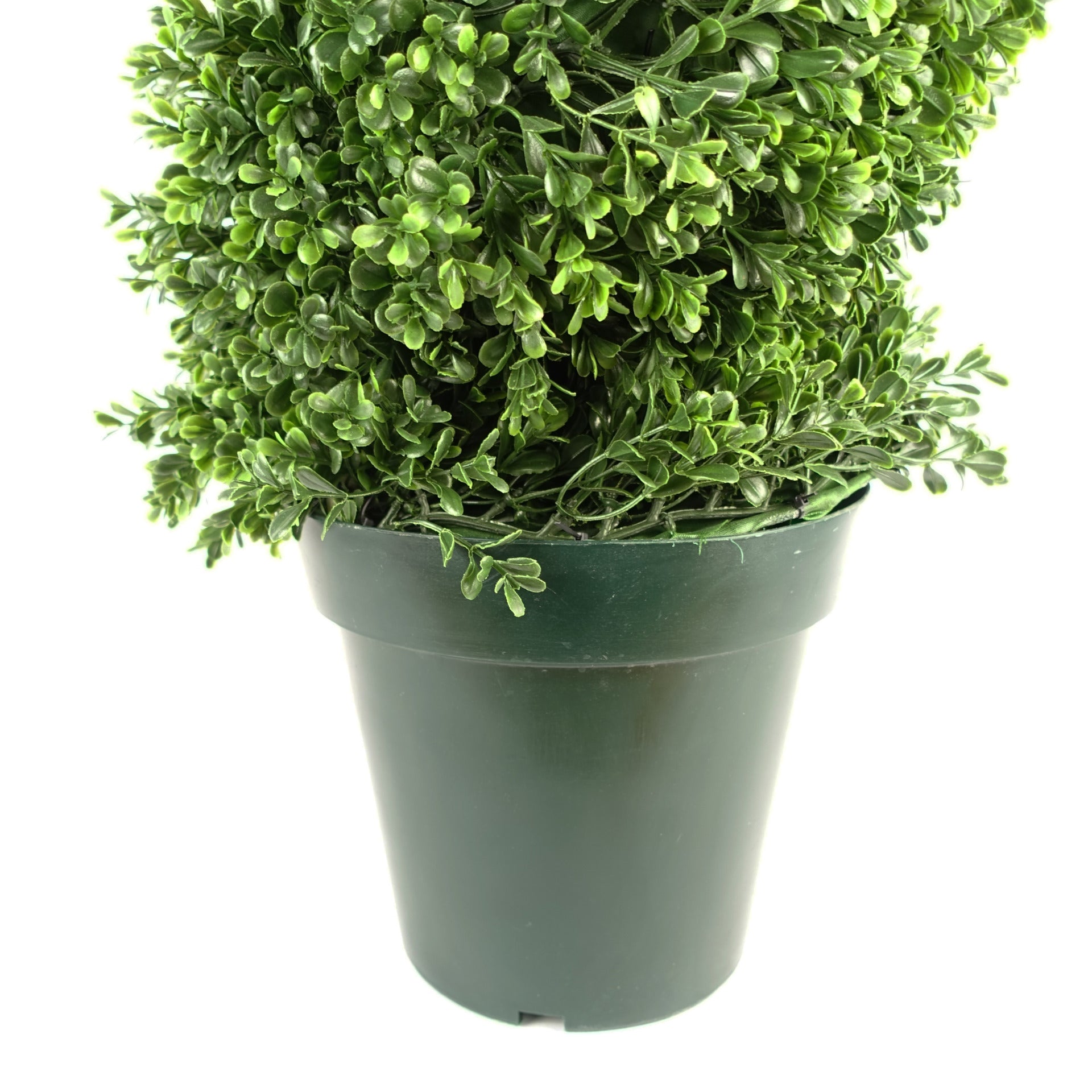 125cm Pair of UV Resistant Plastic New Boxwood Spiral Trees - 920 leaves