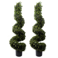 120cm Pair of Spiral Boxwood Artificial Tree UV Resistant Outdoor