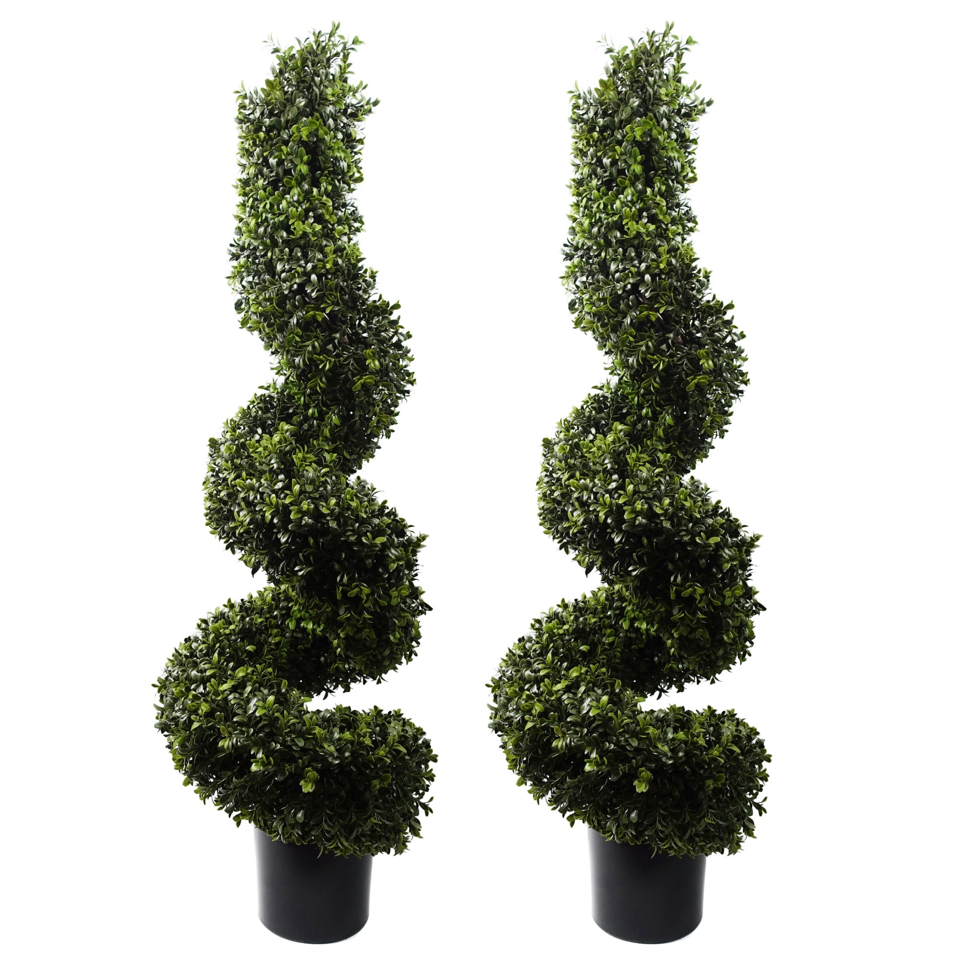 120cm Pair of Spiral Boxwood Artificial Tree UV Resistant Outdoor