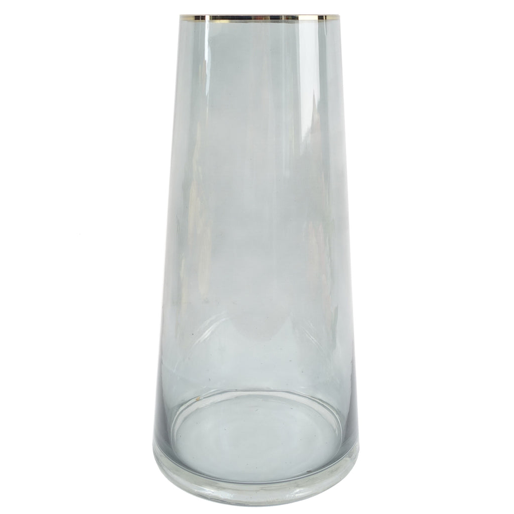60cm Artificial Berry Delphinium Cream Flower Mix Glass Vase