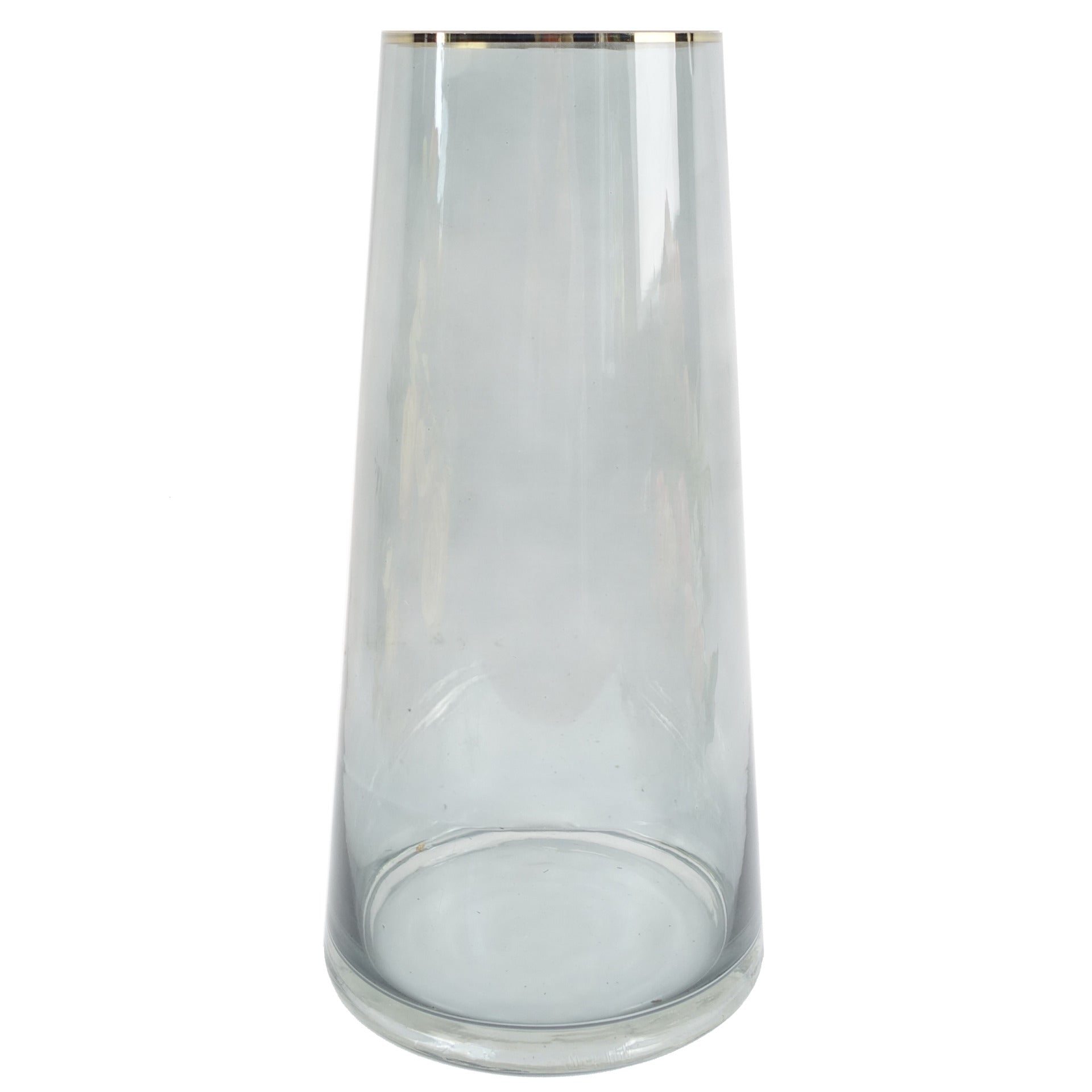 60cm Yellow Rose Artificial Flowers Glass Vase
