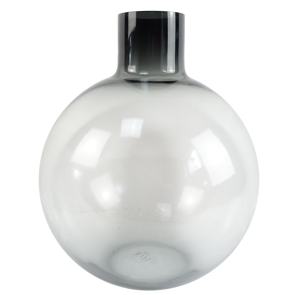 100cm Yellow Lily Black Eucalptus Glass Ball Vase
