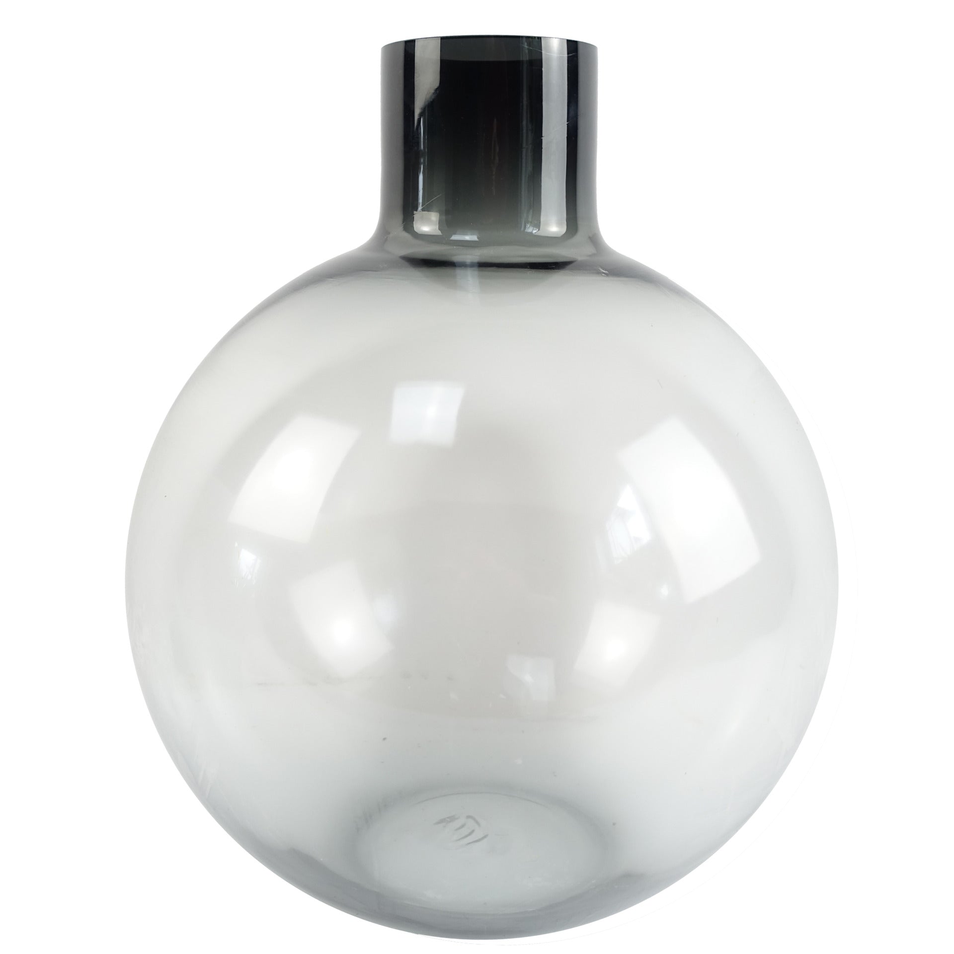 100cm Yellow Lily Black Eucalptus Glass Ball Vase