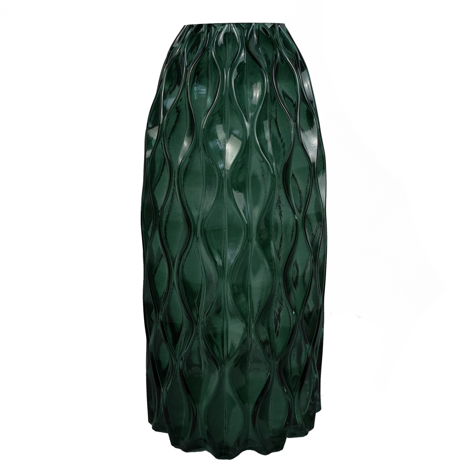 80cm Blue Peony White Delphinium Eucalyptus Glass Vase
