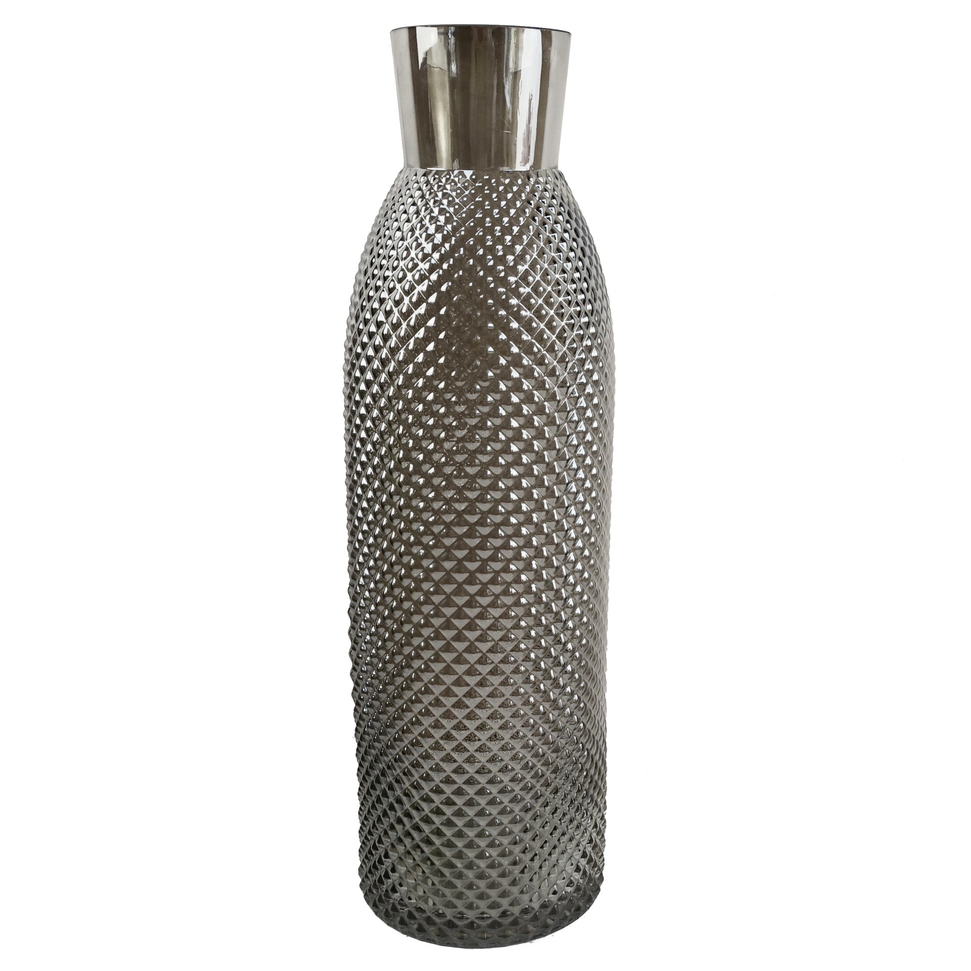 100cm Yellow Lily and Fern Display Glass Vase