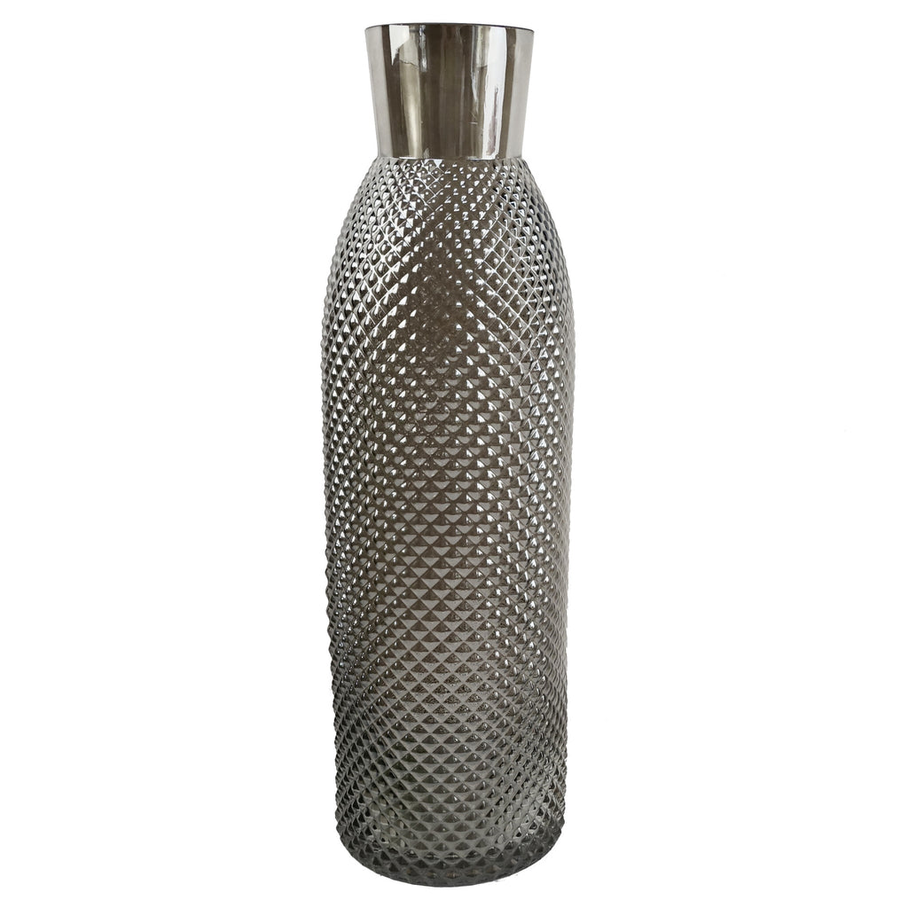 100cm White Lily and Fern Display Glass Vase