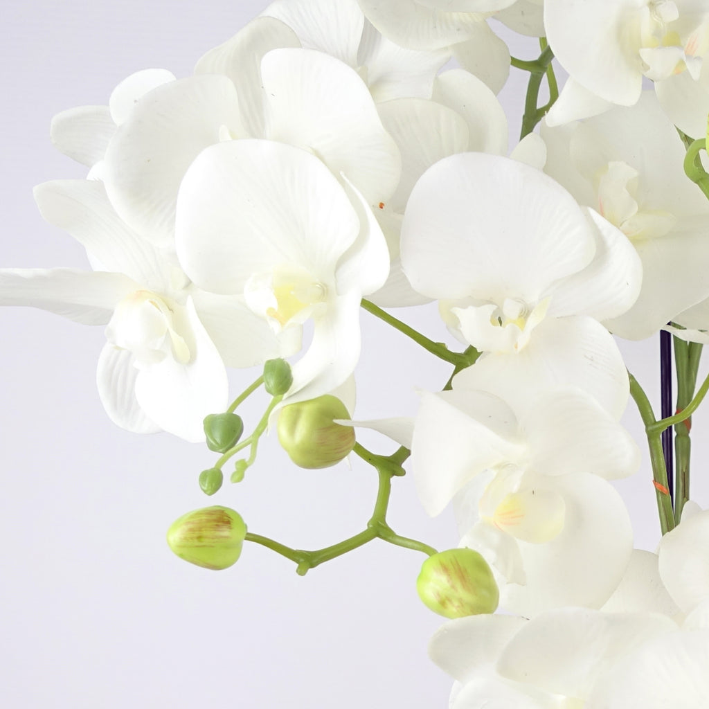 80cm Large Orchid White Artificial  - 41 REAL TOUCH flowers