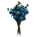 6 x 55cm Blue Peony Artificial Flower Stems