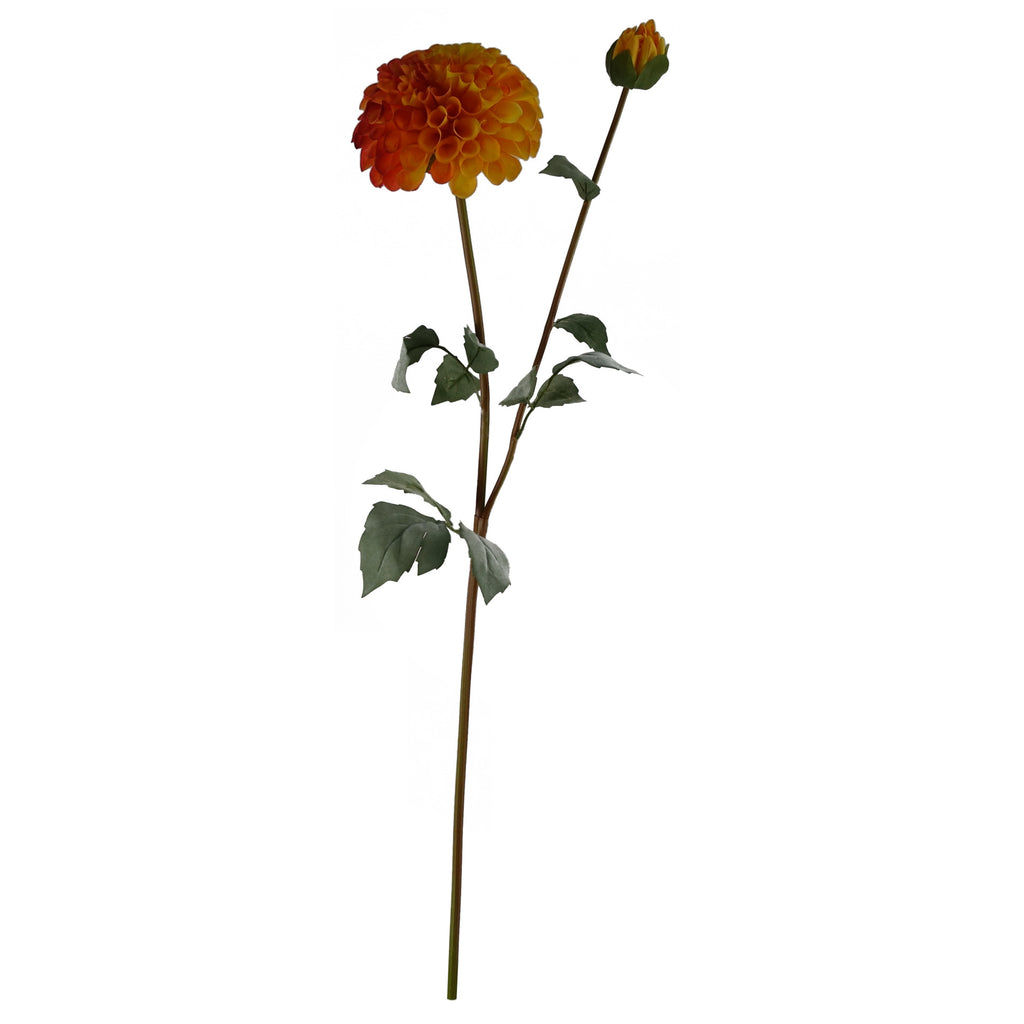 6 x 75cm Dhalia PomPom Artificial Flowers Orange