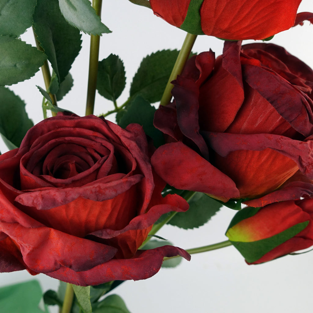60cm Red Rose Artificial Flowers Spray