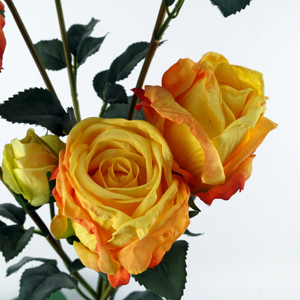 60cm Yellow Rose Artificial Flowers Spray