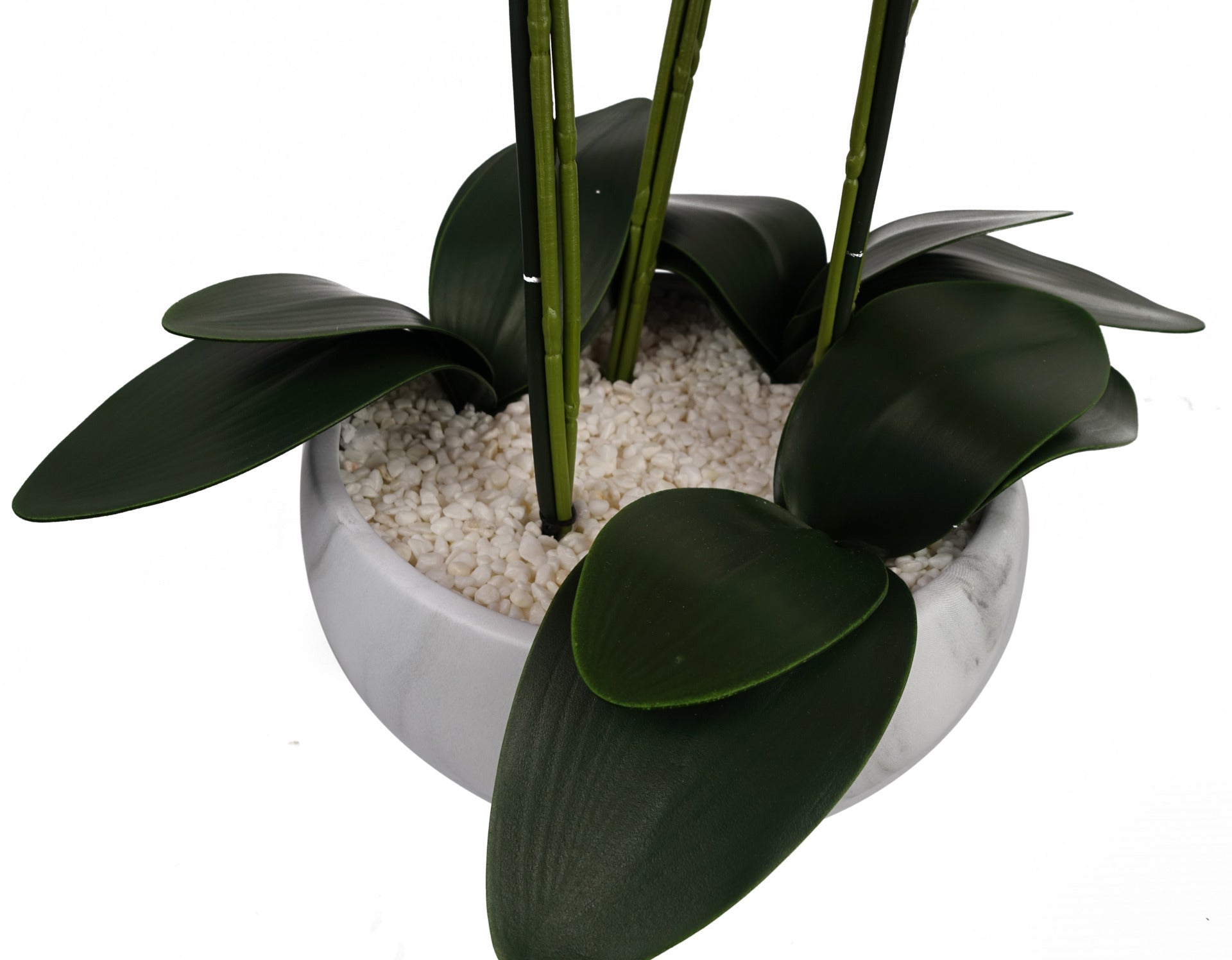 60cm Orchid Artificial Pink - Marble Effect Ceramic Planter