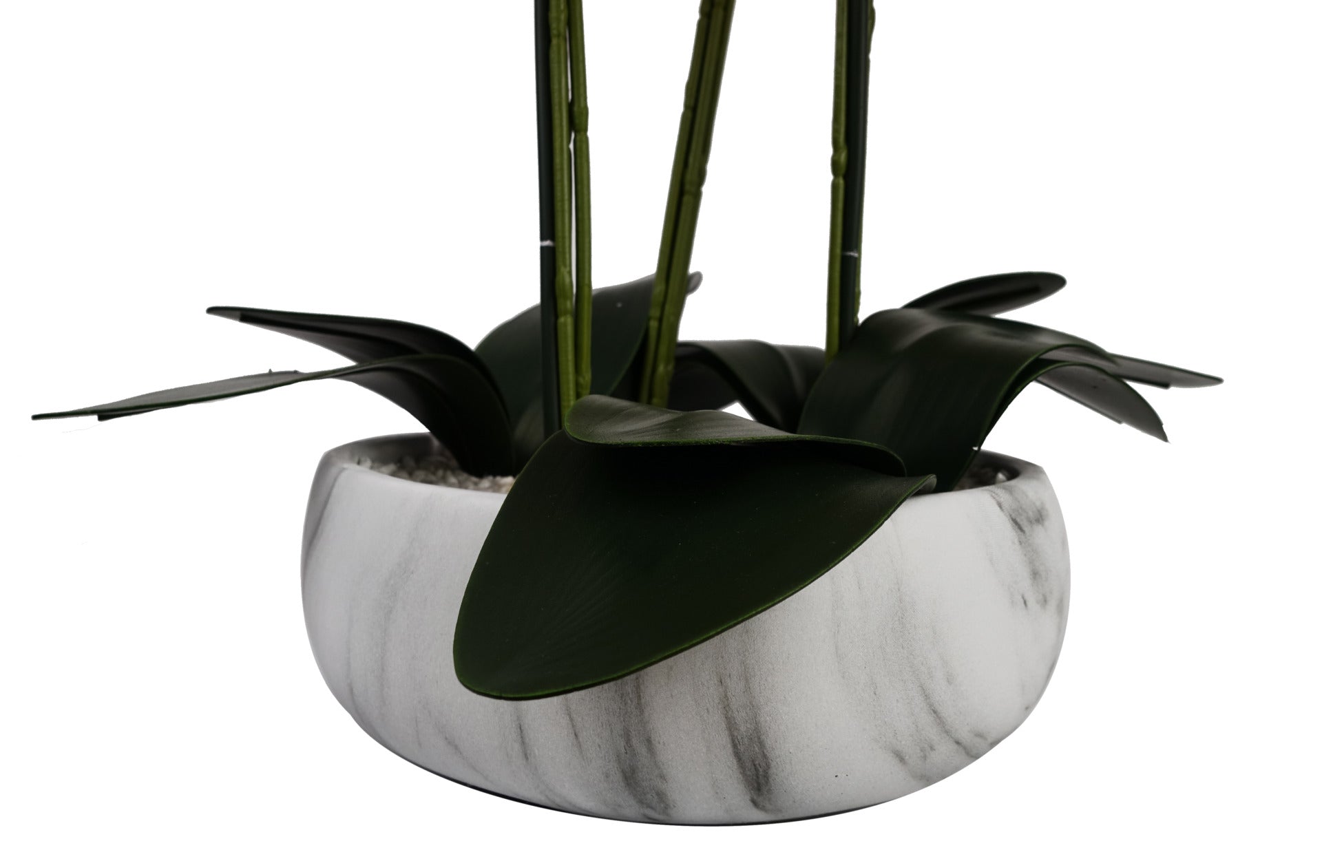 60cm Orchid Artificial Pink - Marble Effect Ceramic Planter