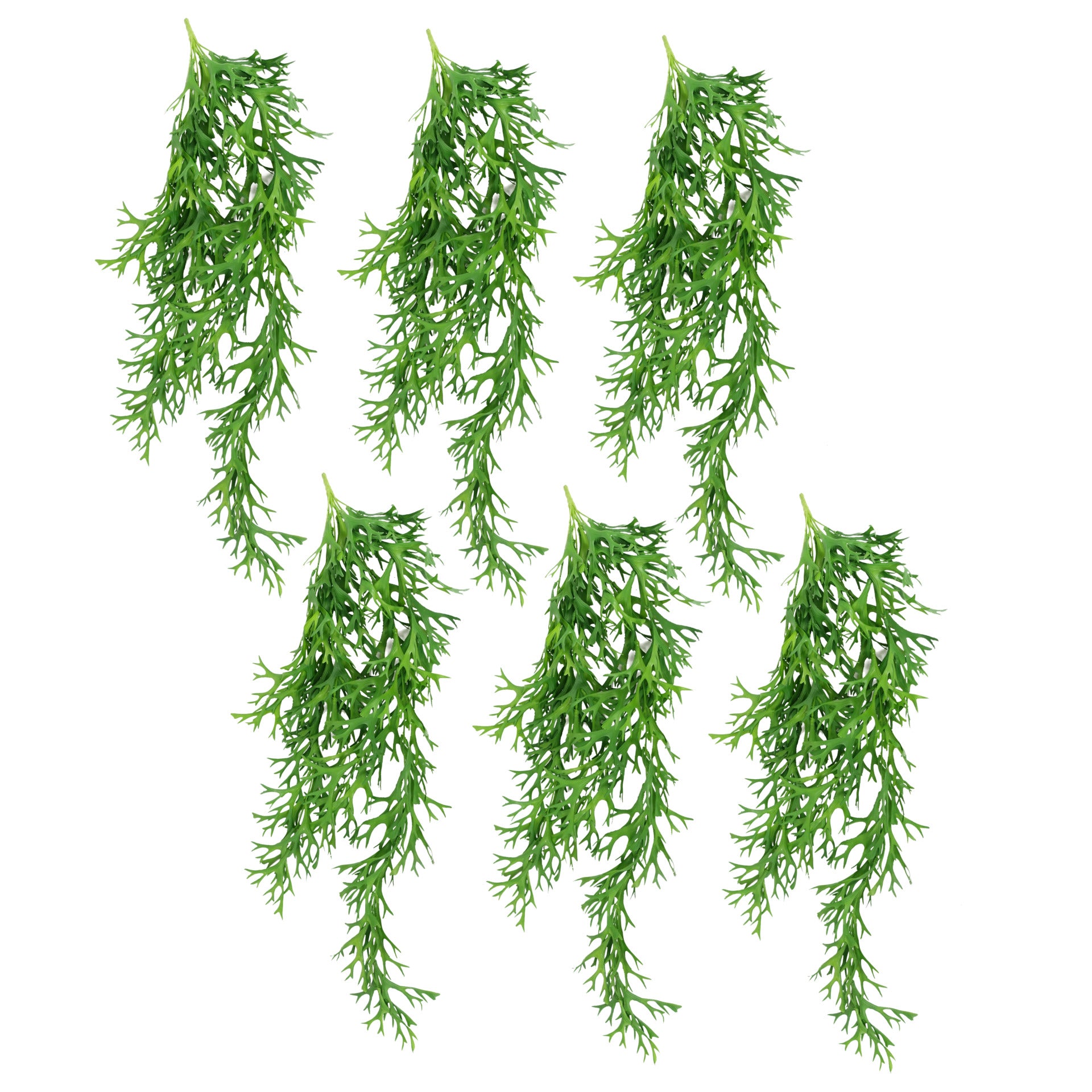 Pack of 6 x 80cm Hanging Artificial Staghorn Fern