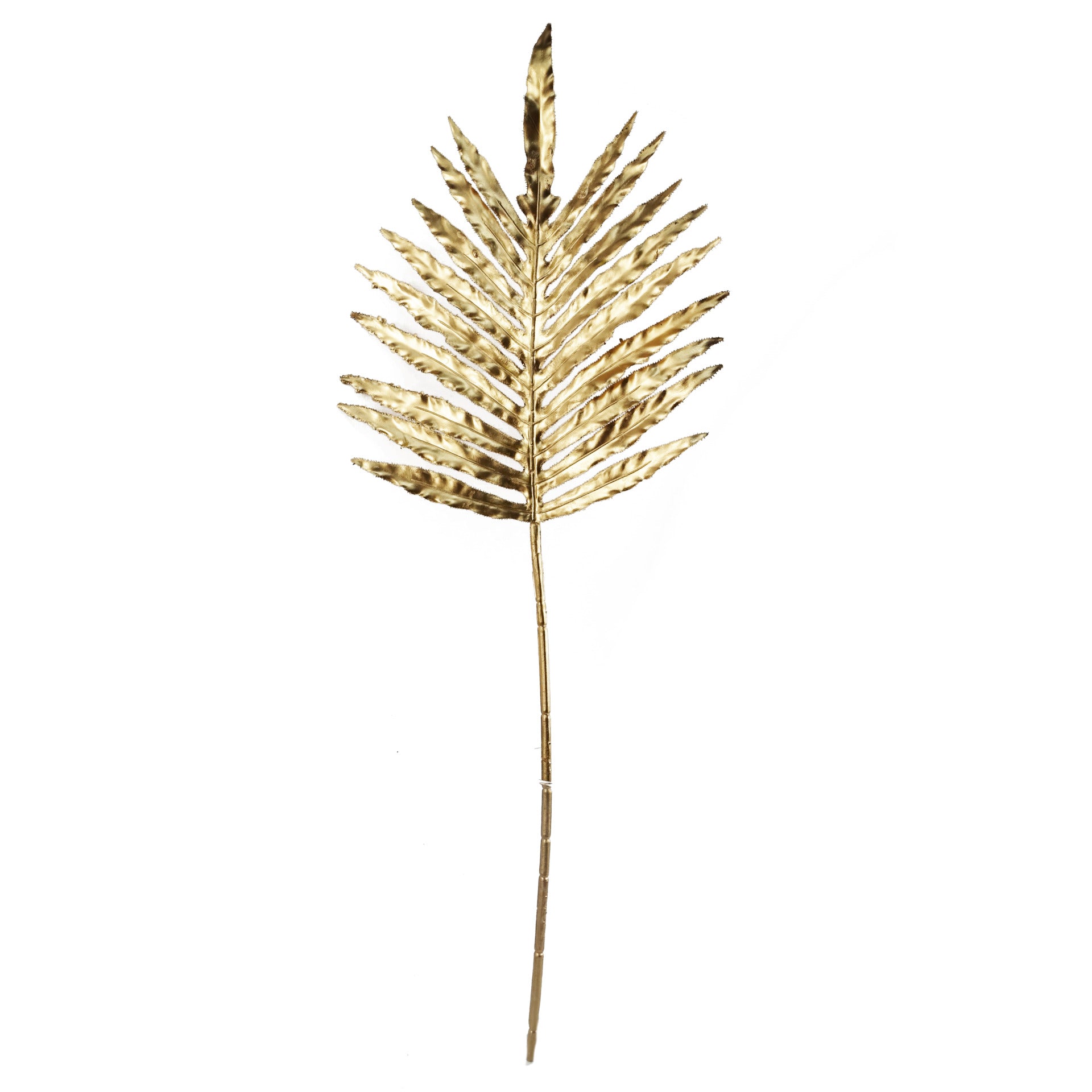 80cm Gold Palm and Peony Glass Vase