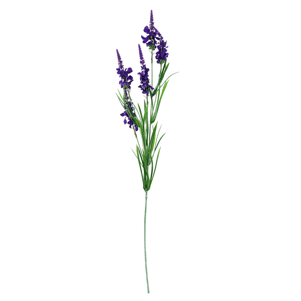 80cm Purple Larkspur and Berries Glass Vase