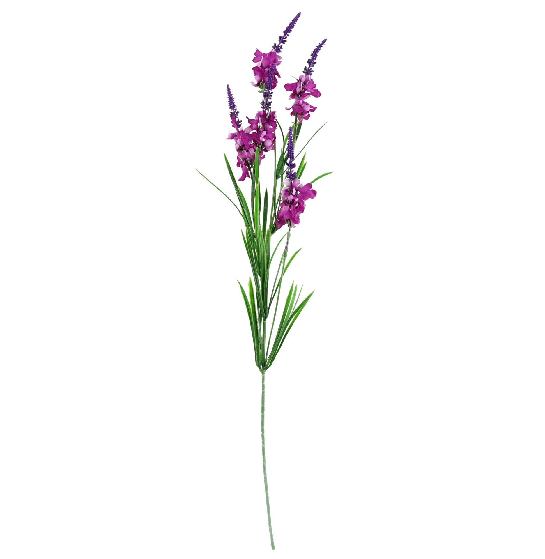 80cm Artificial Pink Carnation and Larkspur Glass Vase