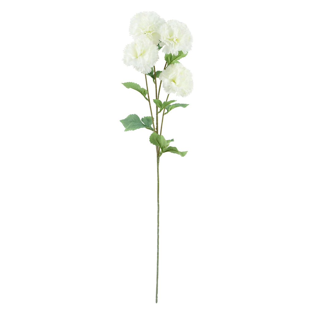 80cm White Artificial Carnation and Larkspur in Glass Vase