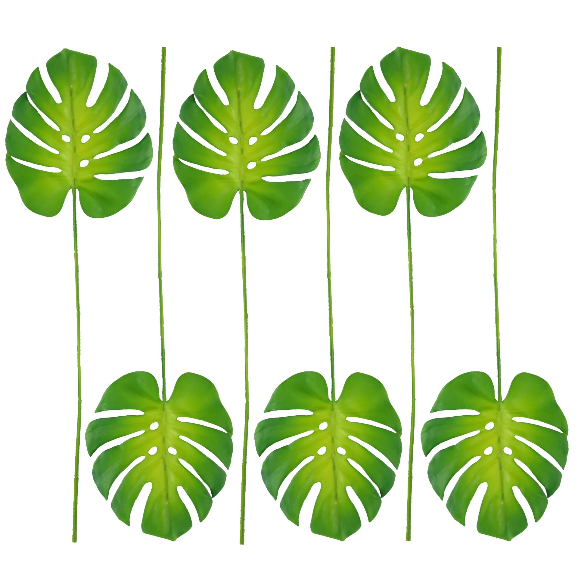 Pack of 6 x 55cm Single Artificial Monstera Leaf