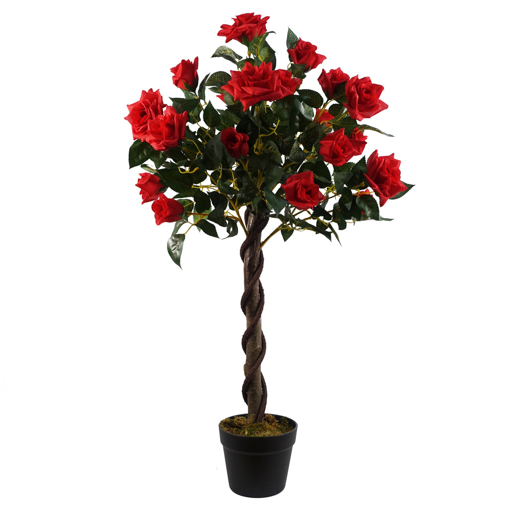Artificial Red Rose Tree Wedding Twisted Vine Detail 90cm (3ft)